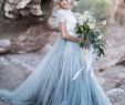 Sky Blue Wedding Dresses New Romantic Sky Blue Long Tulle Skirts with Lace Short top