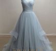 Sky Blue Wedding Dresses Unique A Line Sky Blue organza Long Prom Dress Wedding Dress Am300