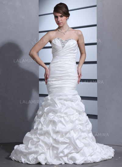 Sleeveless Wedding Dress Luxury Fashion Taffeta Sweetheart Sleeveless Wedding Dresses