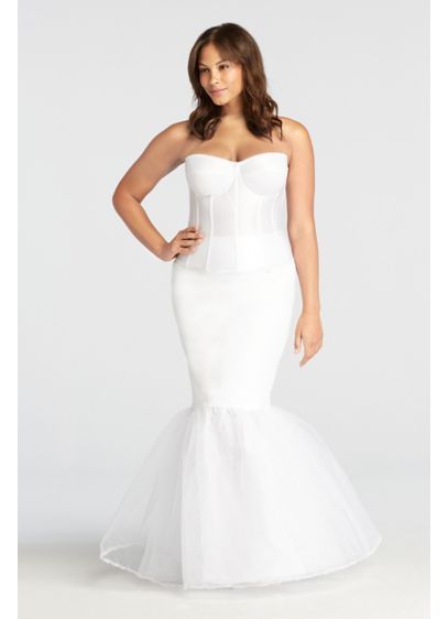 Strapless Bras for Wedding Dresses New Plus Size Trumpet Silhouette Slip Style 9trumpetslip White