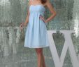 Strapless Dresses for Wedding Guests Luxury Strapless Chiffon Short Bridesmaid Dresses Light Sky Blue Empir Ruched Knee Length Empire formal Wedding Guest Maid Honor Dresses Wd5 006