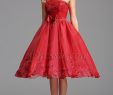 Strapless Dresses for Wedding Guests Unique Strapless Tea Length Red Cocktail Dress Party Dress