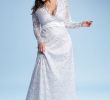 Stretch Lace Wedding Dress Awesome White Satin Lace Plus Size Wedding Dress with Long Sleeve