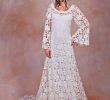 Stretch Lace Wedding Dress New 70s Style Lace Bohemian Wedding Dress Ivory or White