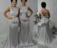 Stretch Wedding Dress Awesome Glamorous Scoop Mermaid Silver Stretch Satin Court Train Open Back Bridesmaid Dress Wedding Party Dresses Wedding Dresses for Brides Wedding Mermaid