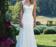 Stretch Wedding Dresses Elegant Style 3885 Queen Anne and Illusion Back Lace Gown