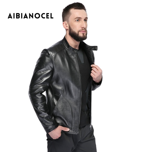 Shop Authentic AIBIANOCEL 2017 Winter Simple Fashion New Style Leather Jacket Men Genuine Leather Coat Male Clothing Leather Sheepskin Coat 0d3O qxh0