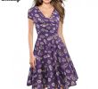 Summer Dresses for A Wedding Lovely Oxiuly Y Dark Blue Purple Floral Summer Dress Women V