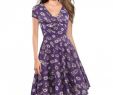 Summer Dresses for A Wedding Lovely Oxiuly Y Dark Blue Purple Floral Summer Dress Women V