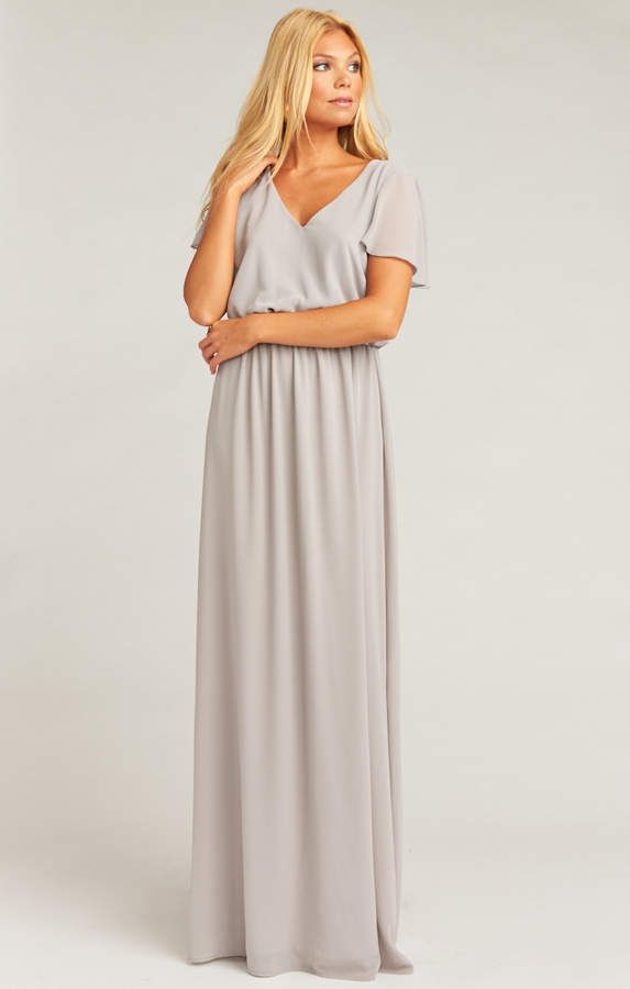 Summer Wedding Maxi Dresses Inspirational Michelle Flutter Maxi Dress Dove Grey Chiffon In 2019
