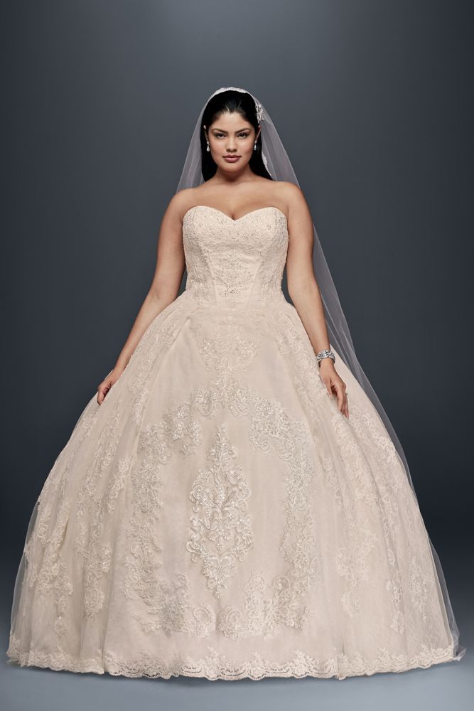 Super Plus Size Wedding Dresses Elegant Extra Length Plus Size Beaded Lace Applique Wedding Ball