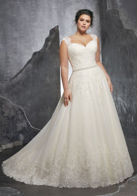 mori lee 3232 kenley cap sleeve a line plus size wedding dress 01 288