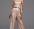 Tan Dresses for Wedding Inspirational Gold Sequined Jumpsuit Bridesmaid Dresses Two Pieces Wedding Guest Dress with Pockets Floor Length Pant Suits Plus Size Maid Honor Gowns Trendy