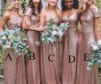 Tangerine Dresses for Wedding Luxury Rose Gold Bridesmaid Dresses A Line Sequins Fabric Floor Length Wedding Guest Dress formal Dress E Shoulder Spaghetti Dress for Bridesmad Short