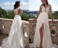 Tank top Wedding Dress New Discount Summer Beach Milla Nova Selena Y Sheer Lace Appliqued A Line Wedding Dresses Capped Sleeves High Split Side Chiffon Cheap Bridal Gowns