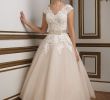 Tea Length Lace Wedding Dress Unique Style 8815 Vintage Inspired Champagne Tulle Tea Length