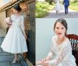 Tea Length Plus Size Wedding Dresses Lovely Vintage 2017 Plus Size Country Wedding Dresses Boat Neck Half Sleeves Zipper A Line Tea Length Vintage Lace Bridal Gowns with Back Bow