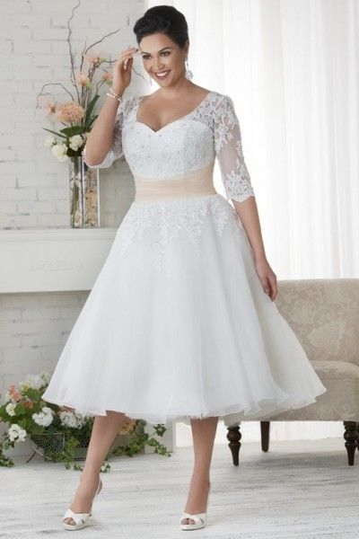 e5f7c3bf5f02b edf08fbbf72ae plus size wedding dresses with sleeves vintage plus size wedding dresses tea length