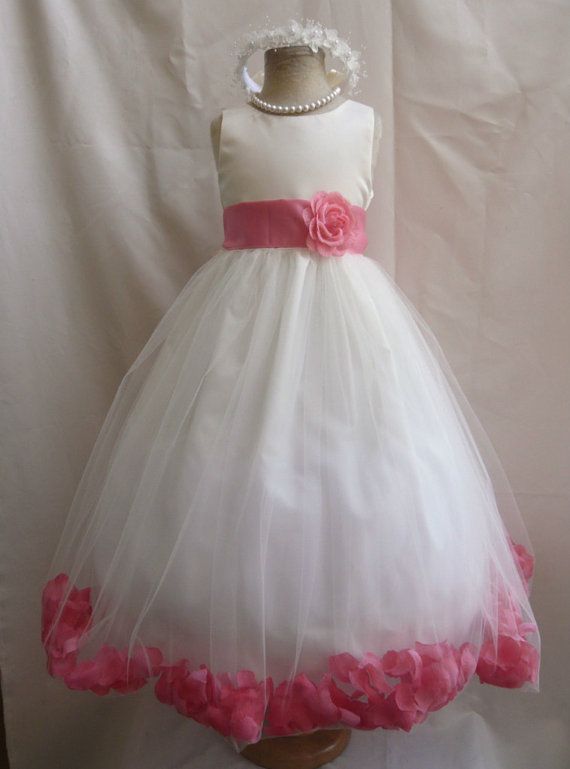 Teen Dresses for Wedding Elegant to Buy Flower Girl Dresses Ivory with Guava Rose