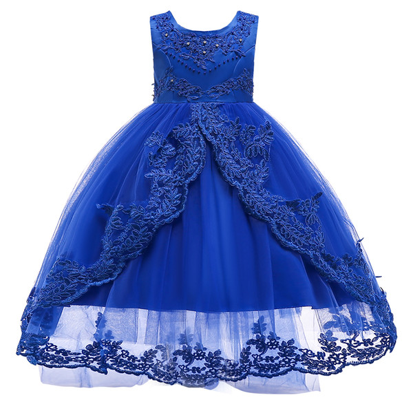 Teen Dresses for Wedding New 2019 Lace Flower Girls Dress Kids Children Teens Clothes Party Gown Wedding Bridesmaid asymmetrical High Low Prom Princess Dress Xf16 From