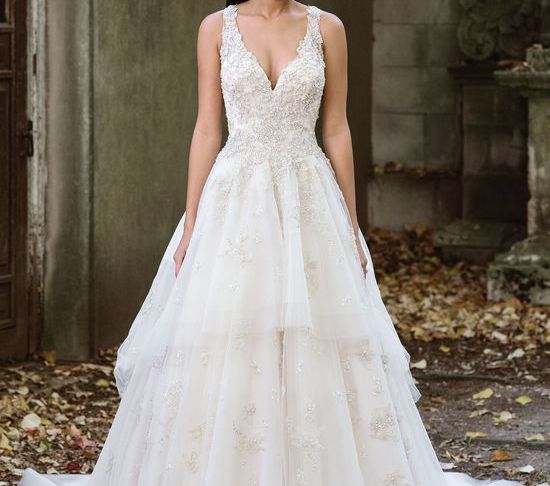 Tiered Lace Wedding Dresses Inspirational Style 9884 Lavish Tiered Tulle Ball Gown with Illusion Back