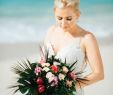 Tropical Dresses for Beach Wedding Awesome Real Preserved Flowers Tropical Cascading Bouquet with Pineapples Proteas Palms and Monstera Leaves Beach Wedding Pink Peach Green Bouquet