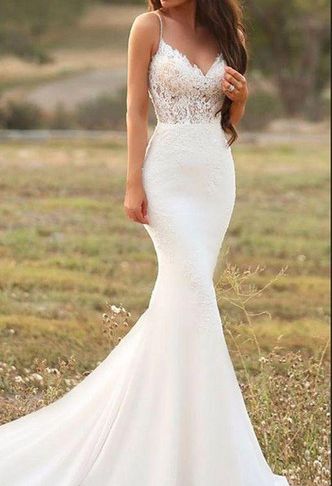 Trumpet Bridal Gowns Inspirational Y Mermaid White Wedding Dresses Spaghetti Straps Lace Satin Trumpet Garden Gowns Country Style Bridal Gowns Handmade Vestidos De Noiva Wedding
