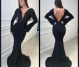 Trumpet Dress Vs Mermaid Dress Awesome Popular Tassel Black Mermaid Prom Dresses 2019 Vintage Long Sleeves Deep V Neck Open Back evening Gowns with Beading
