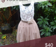 Tulle Bottom Dress Elegant Lace and Tulle Biege and Cream formal Dress Pre Owned Great