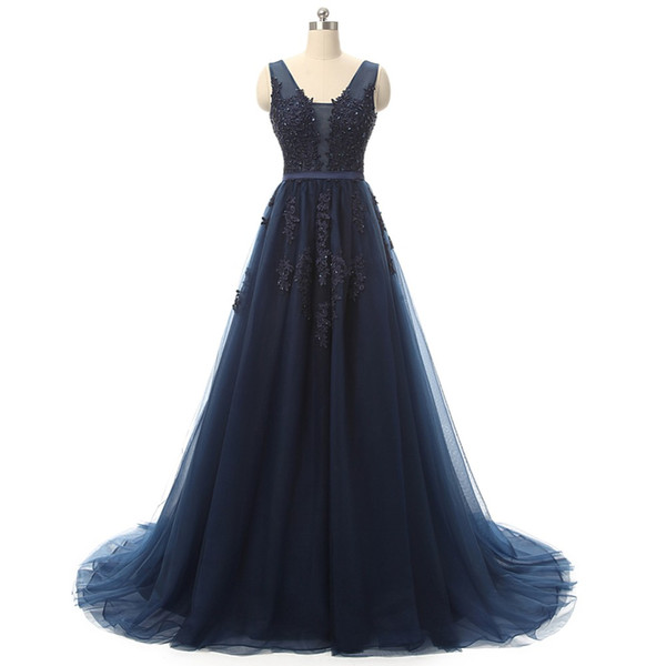Tulle Pricing Unique Petitive Price A Line Style evening Dress Navy Blue Young La S Tulle Party Gown with Lace Appliques Y Dresses Black Dress From Misswedding