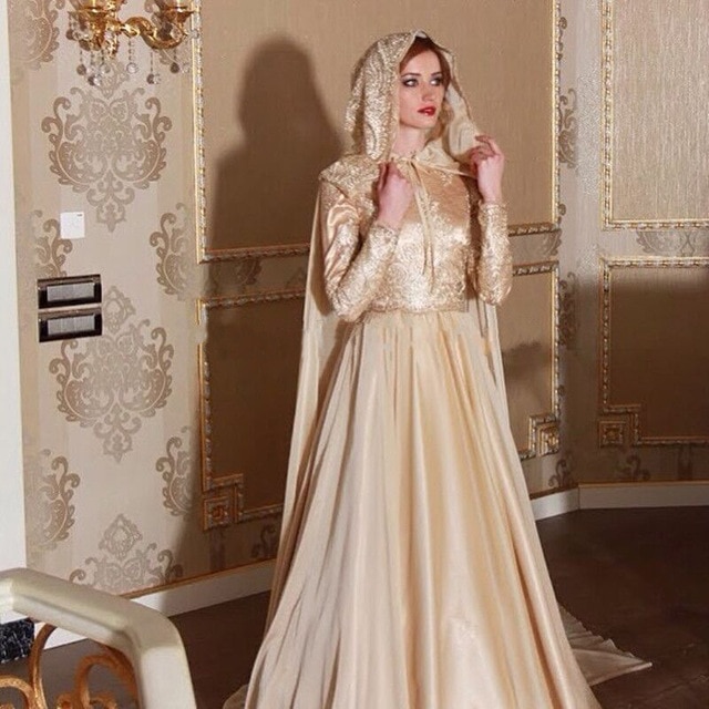 Champagne Muslim Wedding Dresses Long Sleeve Abaya Dubai Women Formal Dresses Turkish Islamic Clothing 2016 Custom 640x640