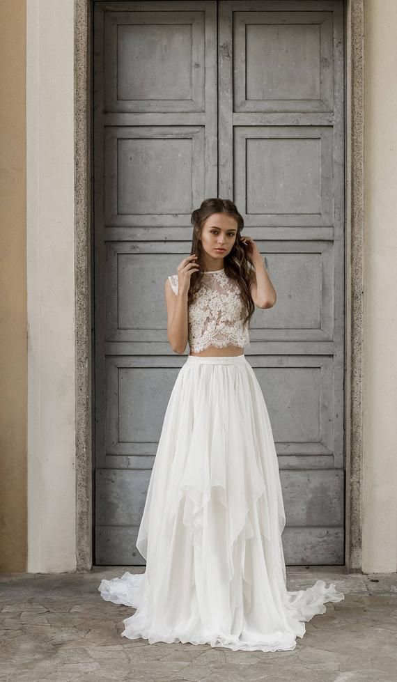Two Piece Wedding Gowns Awesome Silk and Lace Wedding Separates Bridal Separates 2 Piece
