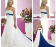 Two toned Wedding Dresses Luxury Discount White and Royal Blue Plus Size Wedding Dresses Lace Embroidery Satin Two tone Vintage Retro Wedding Bridal Gowns Plus Size Custom Made