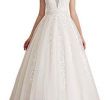 V Neck Wedding Gowns Lovely Abaowedding Women S Wedding Dress for Bride Lace Applique
