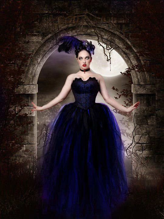 Vampire Wedding Dresses Lovely Streamer Floor Length Tutu Skirt formal Royal Blue Black