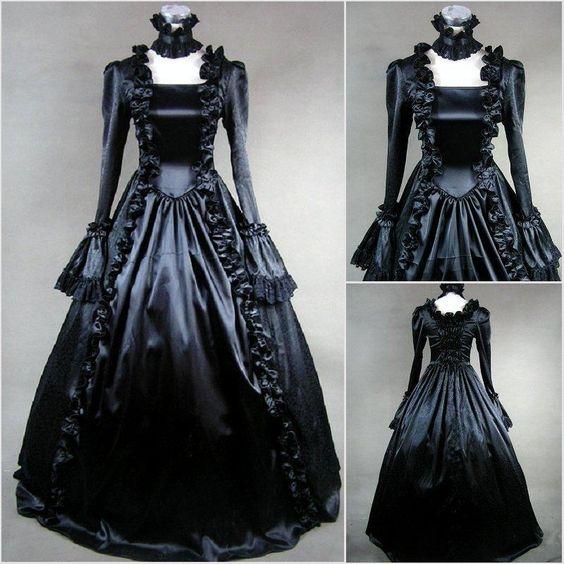 Vampire Wedding Dresses Unique Discount Historical Fashion Baroque Black Gothic Wedding Dresses 1800s Victorian Vampire Wedding Gowns with Long Sleeve Me Val Country Bridal Dress