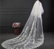 Veils for Wedding Dresses Elegant 2 Layers Bridal Veils Cathedral Length with B Ivory Tulle Applique Lace Edge Hair Accessories 3 Meters Long Bride White Wedding Veils