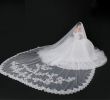 Veils for Wedding Dresses Elegant 5 Metres E Layer Ivory New Bridal Veil Wedding Lace Long Tail Bride Wedding Veil Dress Accessories with Lace Applique Brides Veils Cathedral Veils