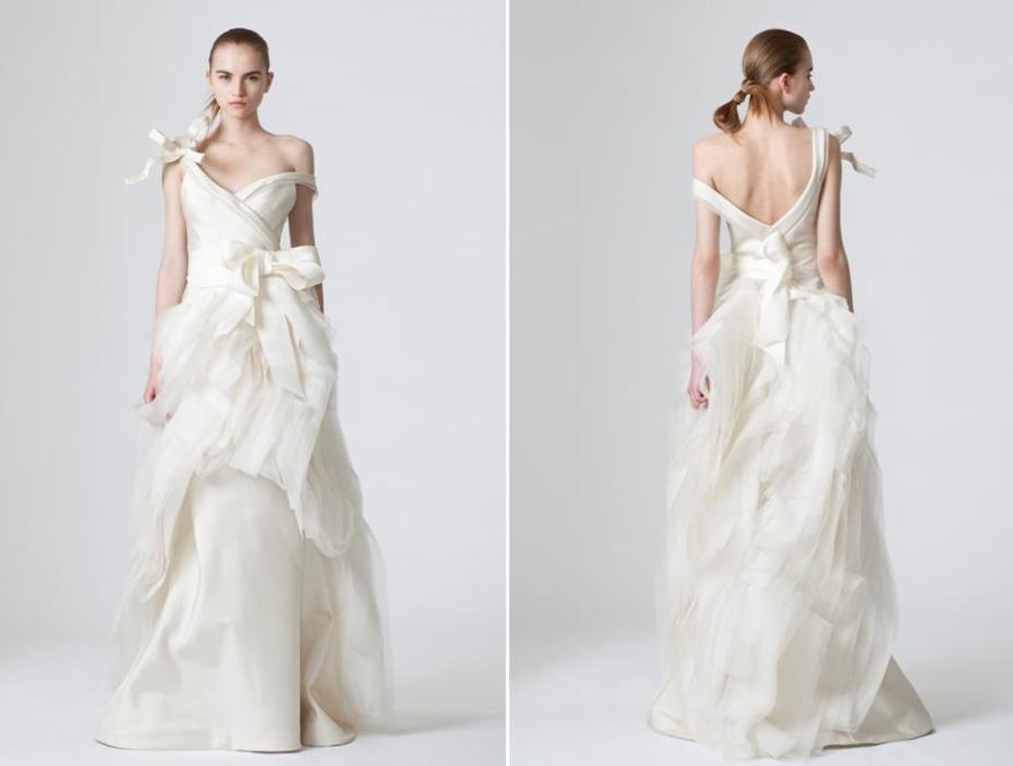 vera wang spring 2010 oversized bows ivory wedding dress love v backs full