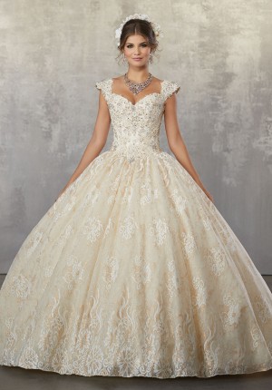 mori lee lace quinceanera gown with detachable sleeves 01 341