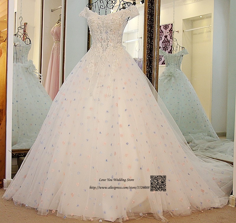 Vestido de Noivas 2017 Casamento Vintage Wedding Dress Lace Beads Flowers Custom Made Wedding Gowns Princess