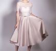 Vintage Wedding Dresses Tea Length New 1950s Tea Length Satin and Lace Dress