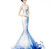 Watercolor Wedding Dresses Inspirational Watercolor Fashion Sketch Vector Wedding Dress by Kamenuka