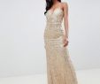 Wedding after Party Dresses Fresh Tfnc Patterned Sequin Bandeau Maxi Dress In Gold
