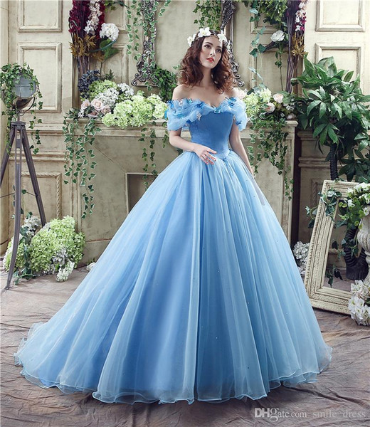 Wedding Dress and Boots Fresh Real S Blue Cinderella Princess Wedding Dress Ball Gown F the Shoulder with butterfly Lace Up Bridal Gowns Vestidos De Novia Sb047 Ball Gown