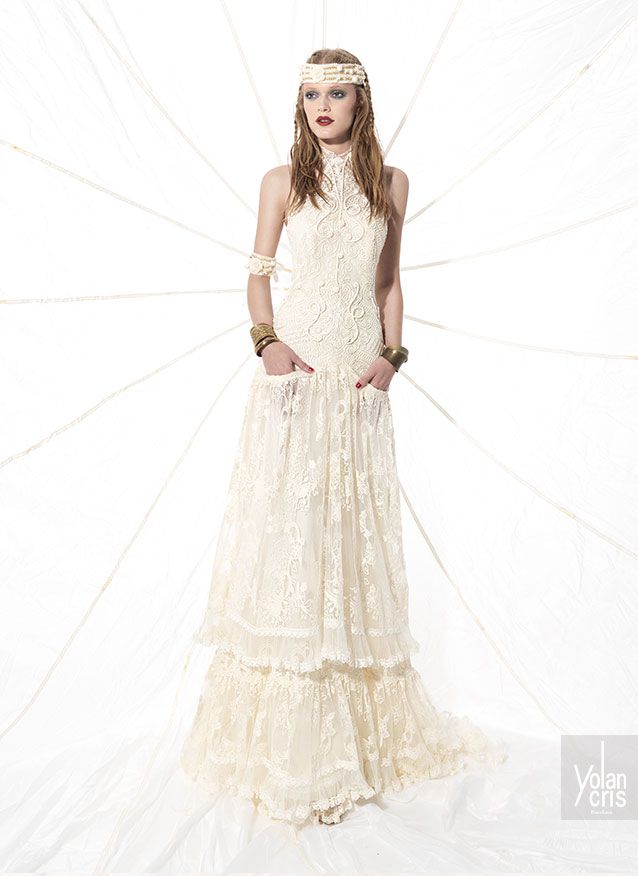 Wedding Dress Applications Beautiful Boho Wedding Dress Made Of Silk Guipur and Crochet