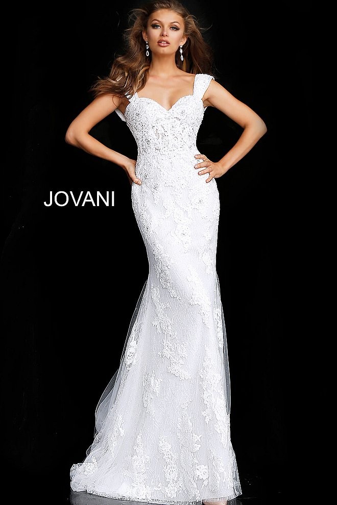 jovani jb cap sleeve mermaid wedding dress 01 688