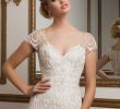 Wedding Dress Capped Sleeves Unique Style 8846 Intricate Beaded Back and Cap Sleeve Wedding