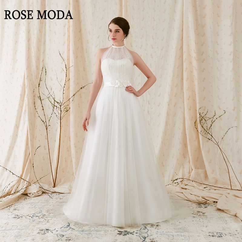 Wedding Dress Cost Lovely Rose Moda Backless Boho Wedding Dress with Sweep Train