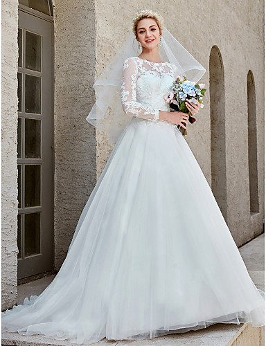 Wedding Dress No Train Fresh Ball Gown Bateau Neck Chapel Train Lace Tulle Made to